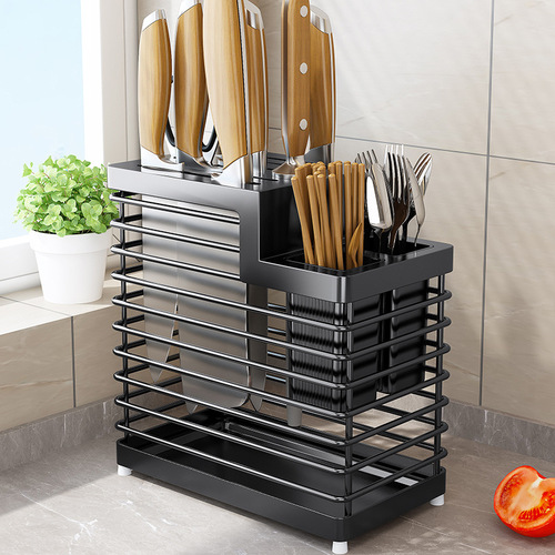 Stainless steel knife holder, chopping board rack, kitchen supplies storage rack, knife cutting board, chopstick cage, multifunctional kitchen storage