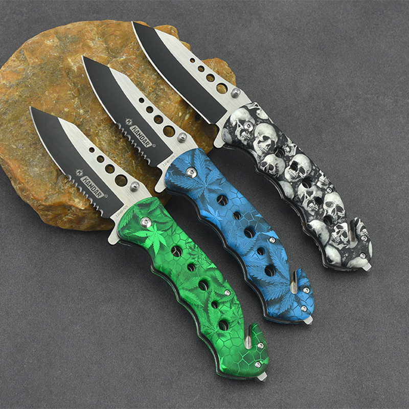 户外折刀随身刀不锈钢迷彩折叠小刀便携口袋刀开箱快递折刀批发