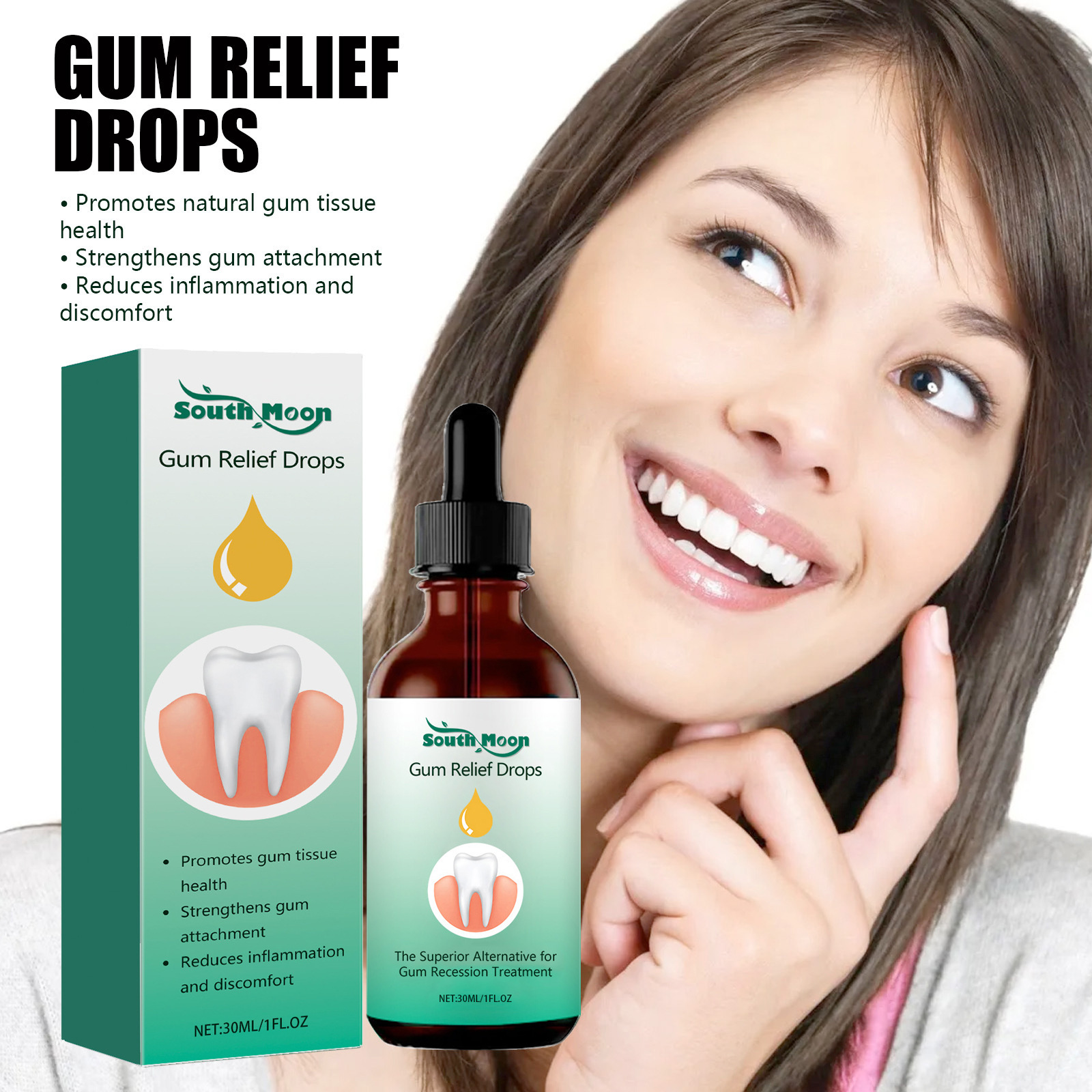 South Moon Teeth Care Drops Care for Teeth and Relieve Dental Discomfort Oral Cleaning Care Drops