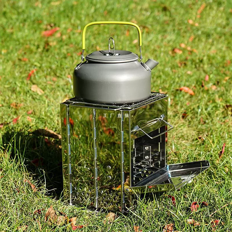 Наружная квадратная складная дровяная печь для пикника Портативная угольная печь для кемпинга принадлежности полевая водяная печь для барбекю