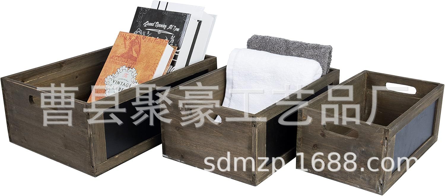 木制收纳框条框杂货收纳筐实木仿旧欧美啤酒篮水果蔬菜三件套定制