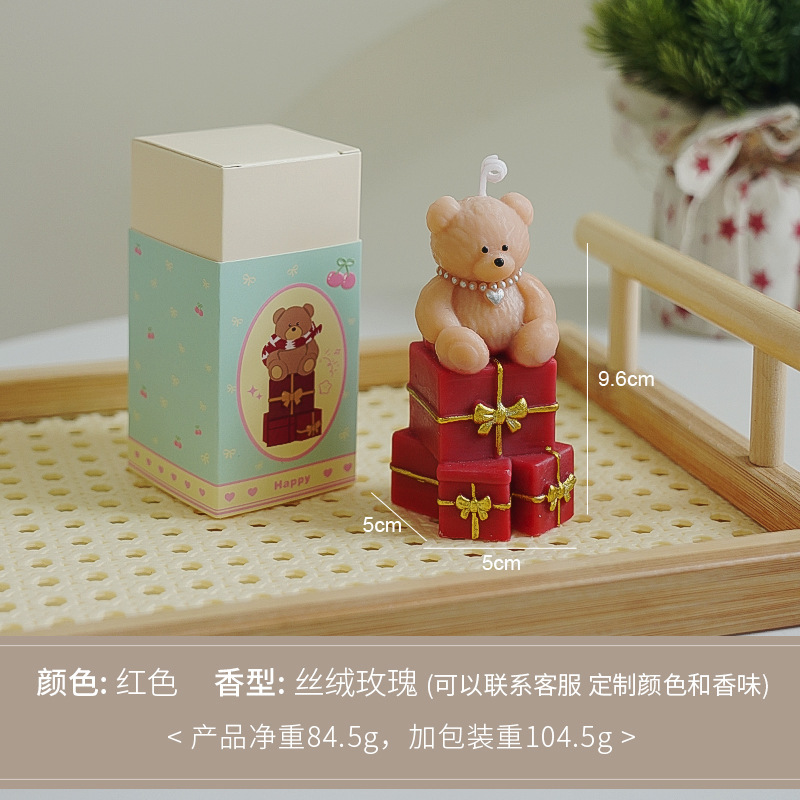 かわいいキャンドルオーナメントクリスマスクリエイティブお土産誕生日ギフトキャンドルクロスボーダーベアアロマセラピーキャンドルカスタマイズ|undefined