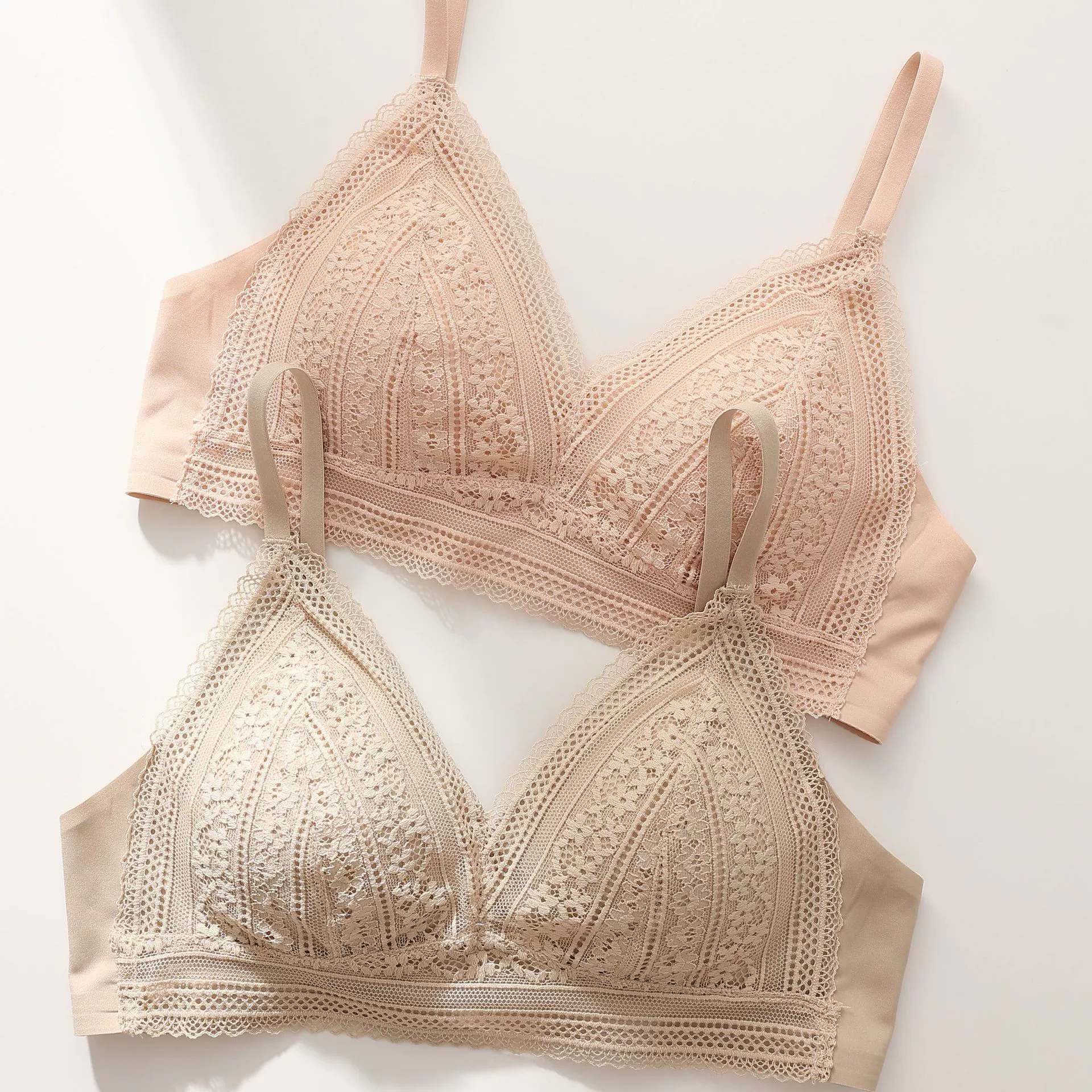 Цветочный кружевной тонкий Желейный гелевый бюстгальтер удобный треугольный Кубок коллекционер груди шоу маленькое французское нижнее белье OB020