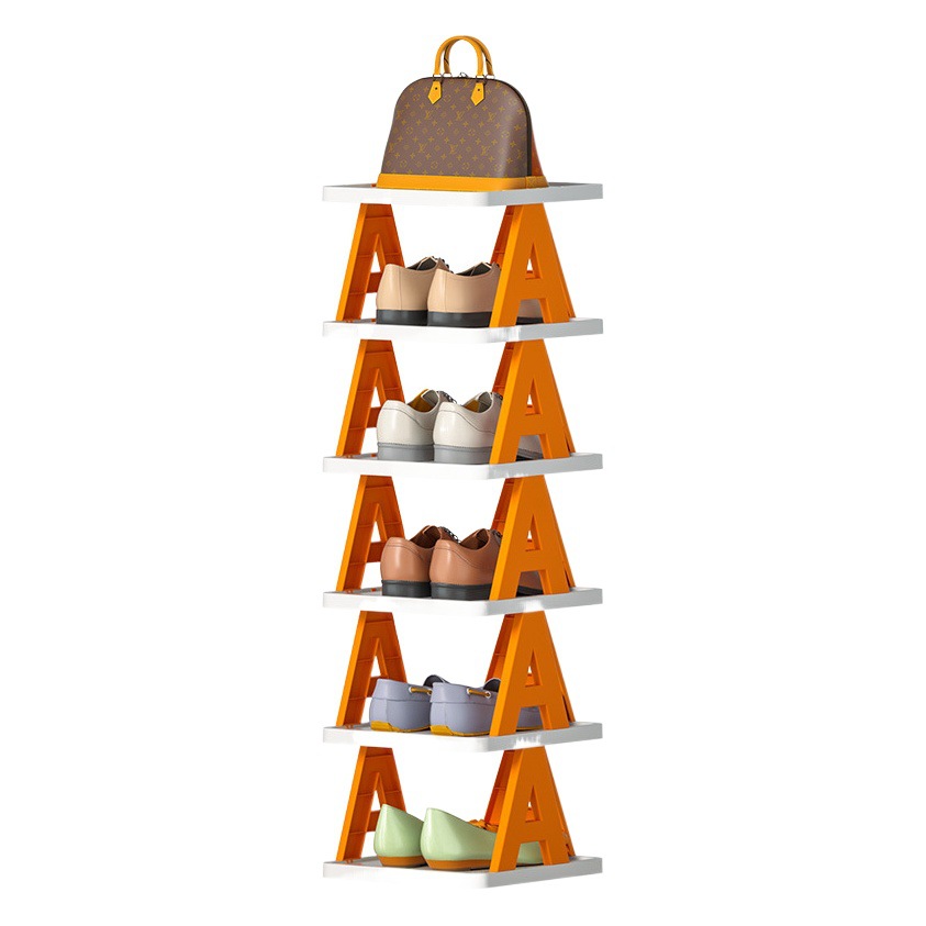 Zapatero simple multi-capa ahorro de espacio entrada del Hogar entrada pequeño zapato almacenamiento rack dormitorio plástico plegable zapato gabinete