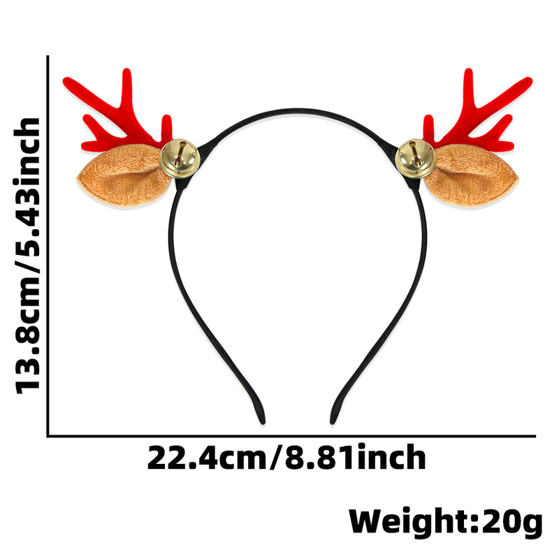 クリスマスの鹿の角のカチューシャの森はヘラジカの角のカチューシャの女性のカチューシャを結んで鈴の鹿の耳の蝶結びのクリスマスのカチューシャを持ちます。|undefined