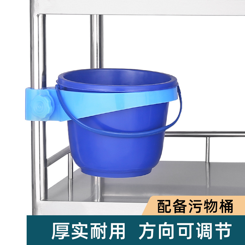 Coche de tres capas de cuidado matutino de acero inoxidable engrosado coche de suciedad cama impermeable barrido edredón ropa coche de suciedad Coche de hospital de cuidado matutino