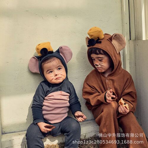 Spring new infant onesie, mouse shape baby harem ins style 100-year-old clothing going out to report clothes