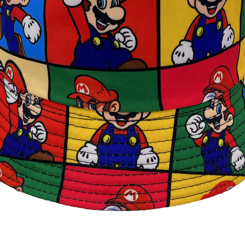 Children's Super Mario Anime Game Mario Boy and Girl Sunshade Bucket Hat with Printing Fisherman Hat 54CM