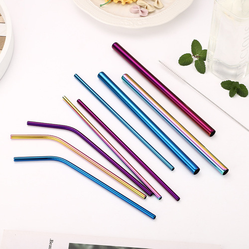 ins304 stainless steel straw set metal elbow straw environmentally friendly juice cold drink coffee pearl milk tea straw