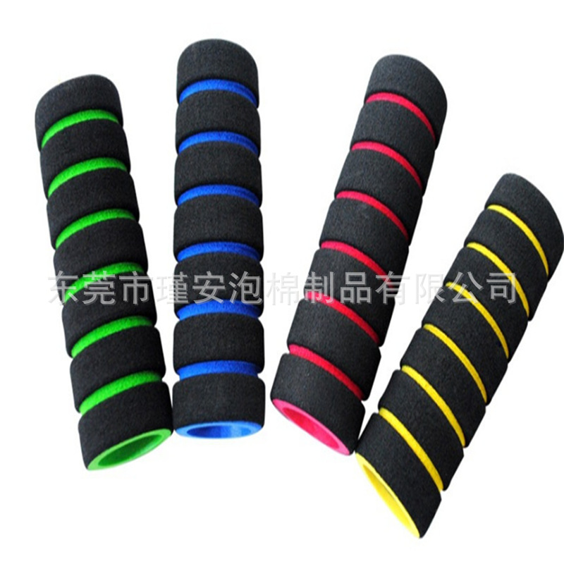 供应双色跳绳海绵手把套橡塑NBR发泡海棉套管 滑板车泡棉手柄止滑