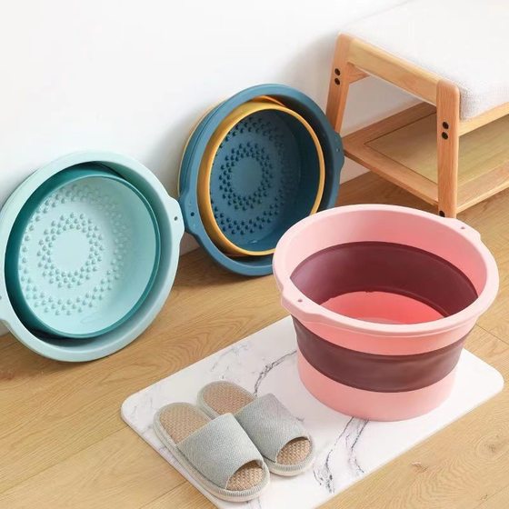Folding Foot Bath Bucket Household Folding Foot Bath Tub Portable Massage Foot Washing Basin Portable Shrinkable Foot Bath Bucket