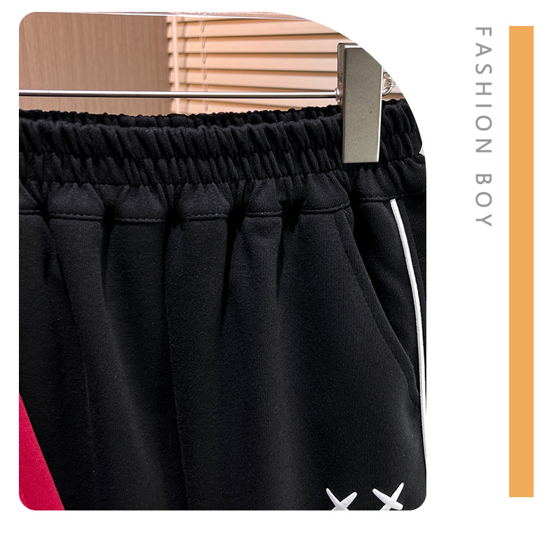 Conjunto de duas peças de suéter casual com rosto sorridente para meninos, esportes 2024, primavera, para crianças de meia idade e bi, da moda_voghion.com