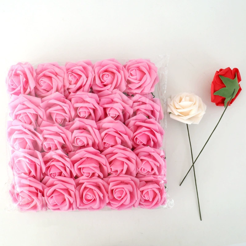 Моделирование пены розы 8 см с полюсом PE моделирование цветка Свадьба Холдинг Цветочная студия Дорога Цветочная Фабрика оптовая продажа