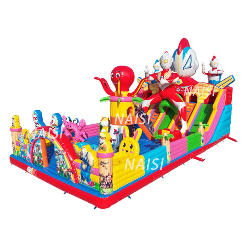 Fabricantes de equipos de juegos nuevos niños al aire libre inflables cama de salto grande al aire libre deslizante inflables castillo