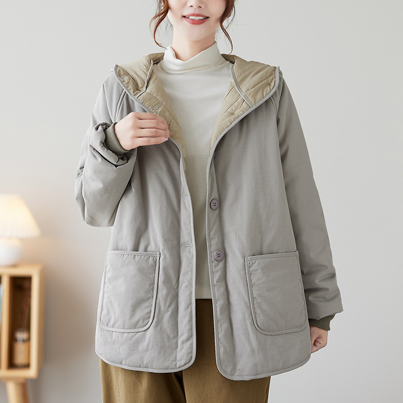 Real shot# retro tooling tide brand cotton-padded jacket short hooded fashion autumn down cotton-padded jacket winter women's cotton-padded jacket Real shot# retro tooling tide brand cotton-padded jacket short hooded fashion autumn down cotton-padded jacket winter women's cotton-padded jacket