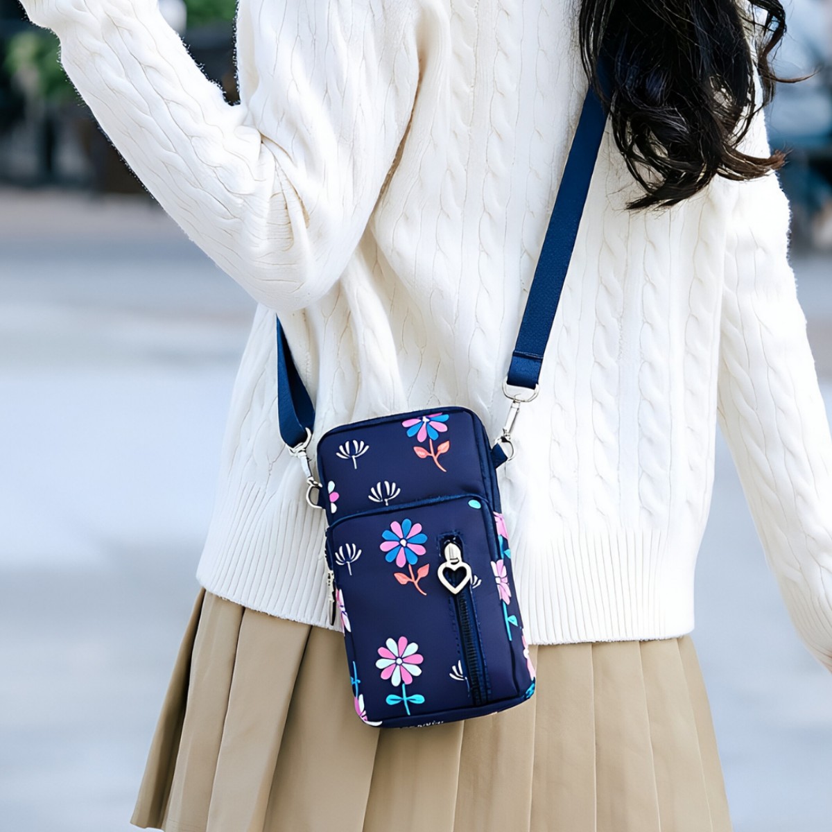 2026 Women's Mini Crossbody Phone Bag, Summer Style, Cloth Phone Pouch, Vertical Neck Hanging Portable Handbag/Wrist Coin Purse