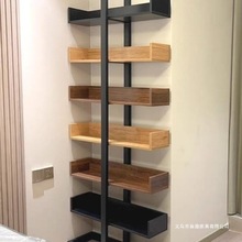 免安装北欧落地多层实木书架小户型创意书柜儿童绘本架隔断架墙缝