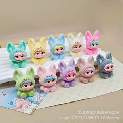 可爱wakuku树脂植绒小狐狸桌面摆件创意礼品小卡通钥匙扣挂件批发