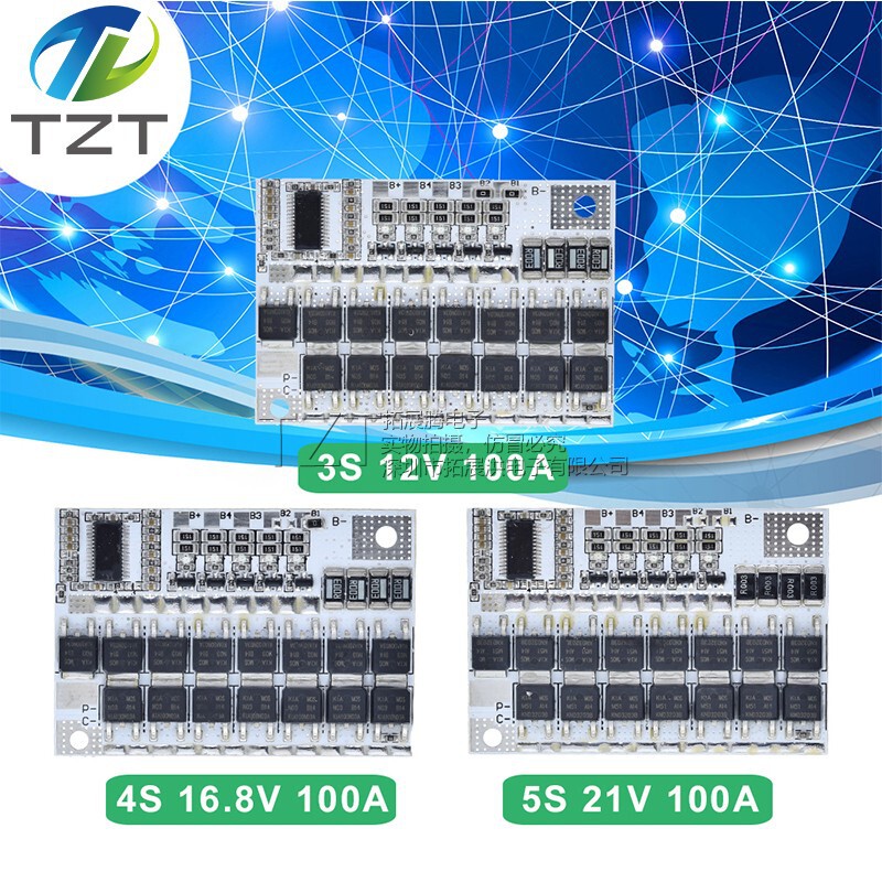 3/4/5 Strings 12V Lithium Battery 100A Polymer Lithium Iron Phosphate Battery Protection Board with Equalization