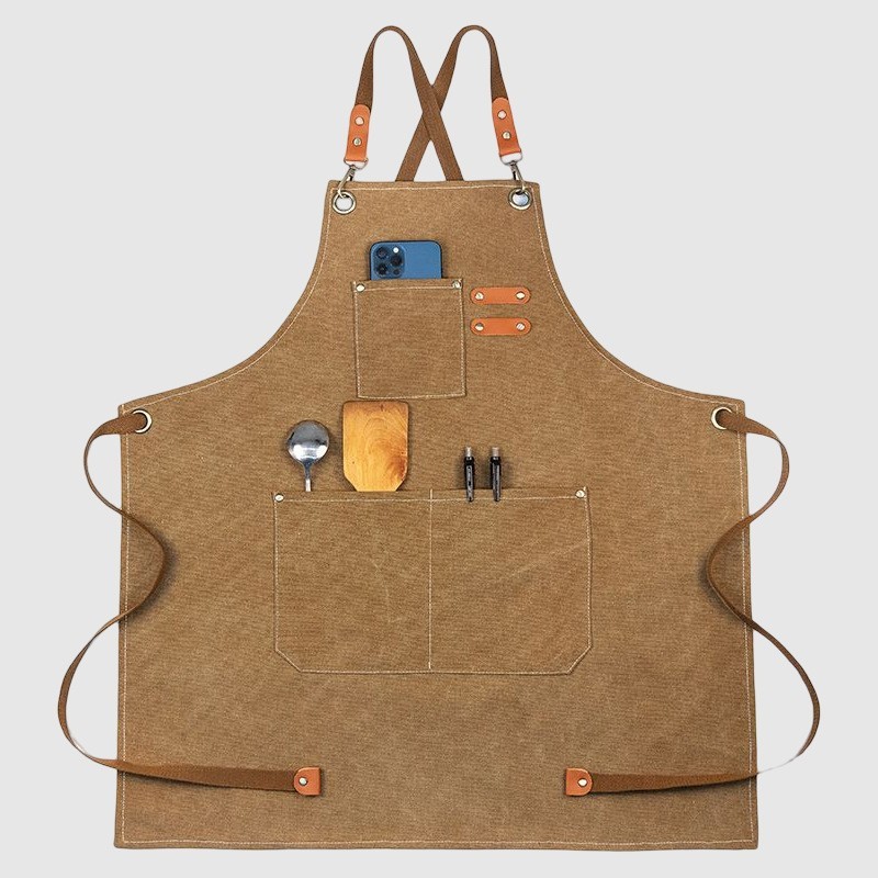 Comercio exterior engrosado lona denim delantal casero barista cocina restaurante barbero delantal de trabajo logotipo al por mayor