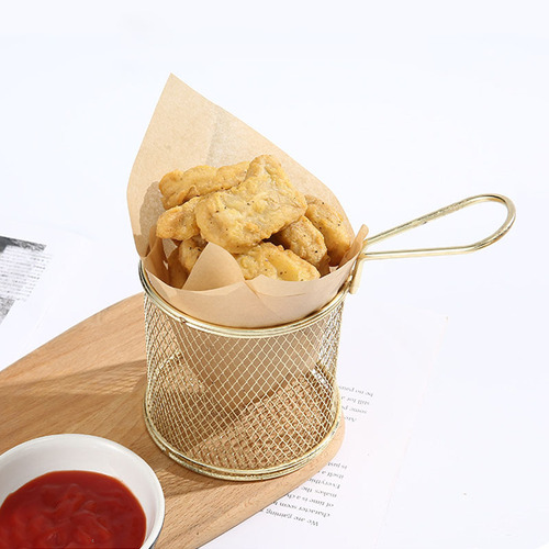 Cross-border cylindrical French fries basket Creative frying basket Mini frying basket American snack food basket Frying basket