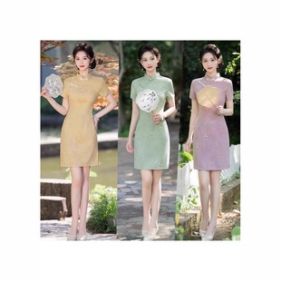 New Chinese Style National Style [Niao Niao Jiangnan] Cool and Gentle Cheongsam Dress for Women 2025 Summer Elegant Slim Fit
