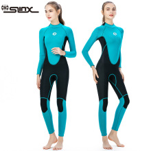 水尚连体冲浪服女 3mm修身防晒保暖潜水服连体长袖浮潜服女湿衣套