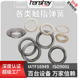触指弹簧圆形弹簧加工生产高压导电斜圈螺旋铍铜弹簧生产
