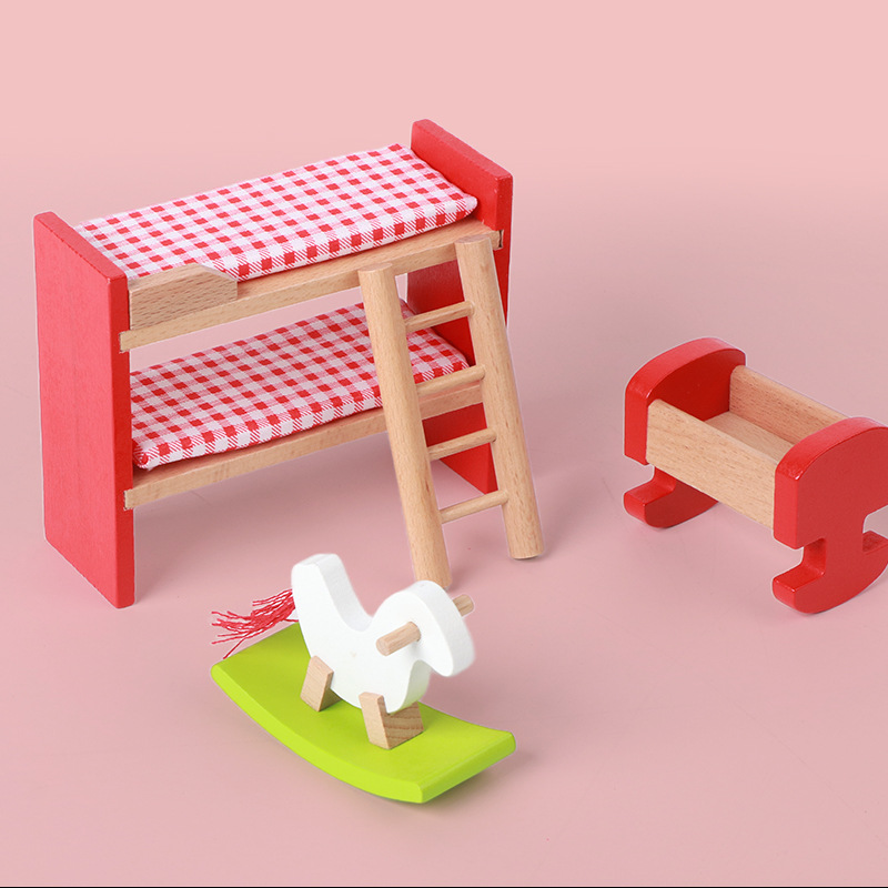 Juegos de juegos divertidos para niños de madera Simulación de muebles pequeños para niños Juguetes Juegos de mesa interactivos para padres e hijos image 4