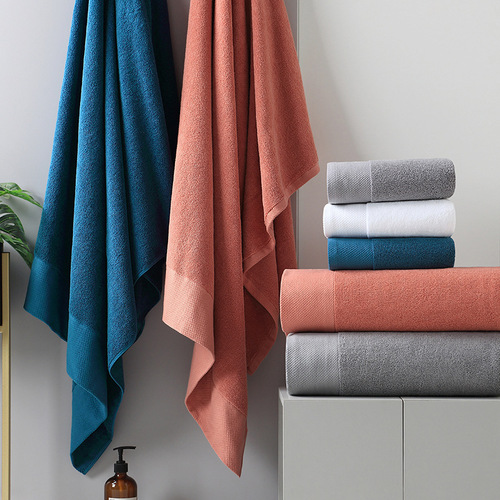 Pure cotton large bath towel 90*180 towel 40*80 thickened hotel beauty salon club towel set with embroidered logo