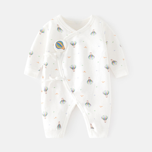 Newborn onesie baby boneless harem autumn and winter pure cotton newborn monk suit romper suit Velcro baby clothes