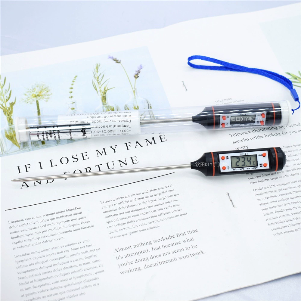 Electronic thermometer, handmade soap, lipstick, temperature measurement