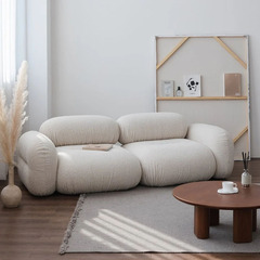 Nordic modern pea cloud sofa, Italian minimalist lamb's wool modular sofa, internet celebrity Wabi-Sabi style sofa set