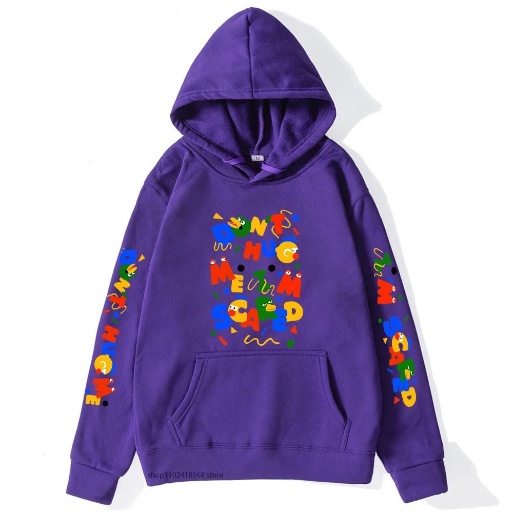 Cartoon Graphic Dont Hug Me Im Scared Hoodies Men's Sweatshi