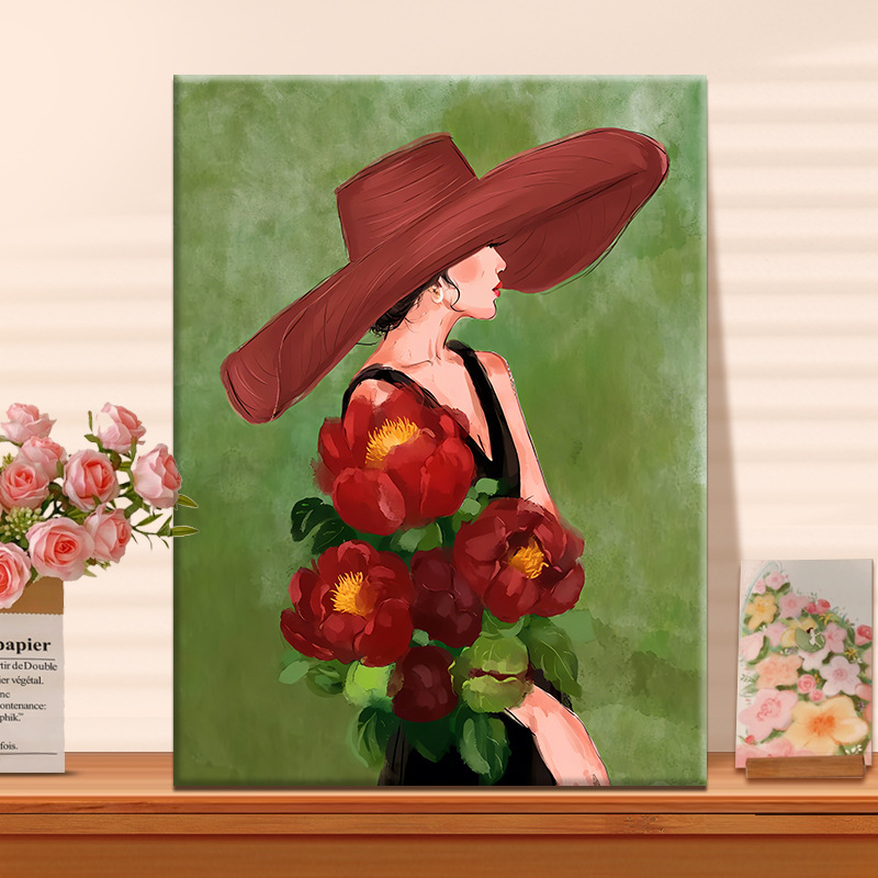 Art Girl DIY Digital Oil Painting 2025 Acrylic Painting Hand-Filled Coloring Healing Acrylic Decorative Painting