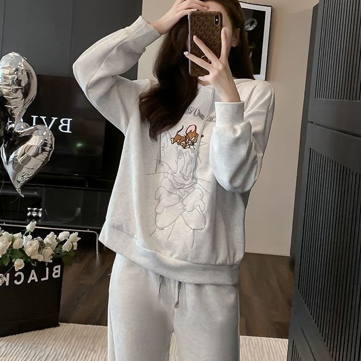 秋冬新款一整套卫衣女秋季运动服套装加厚卫裤秋秋小个子两件套