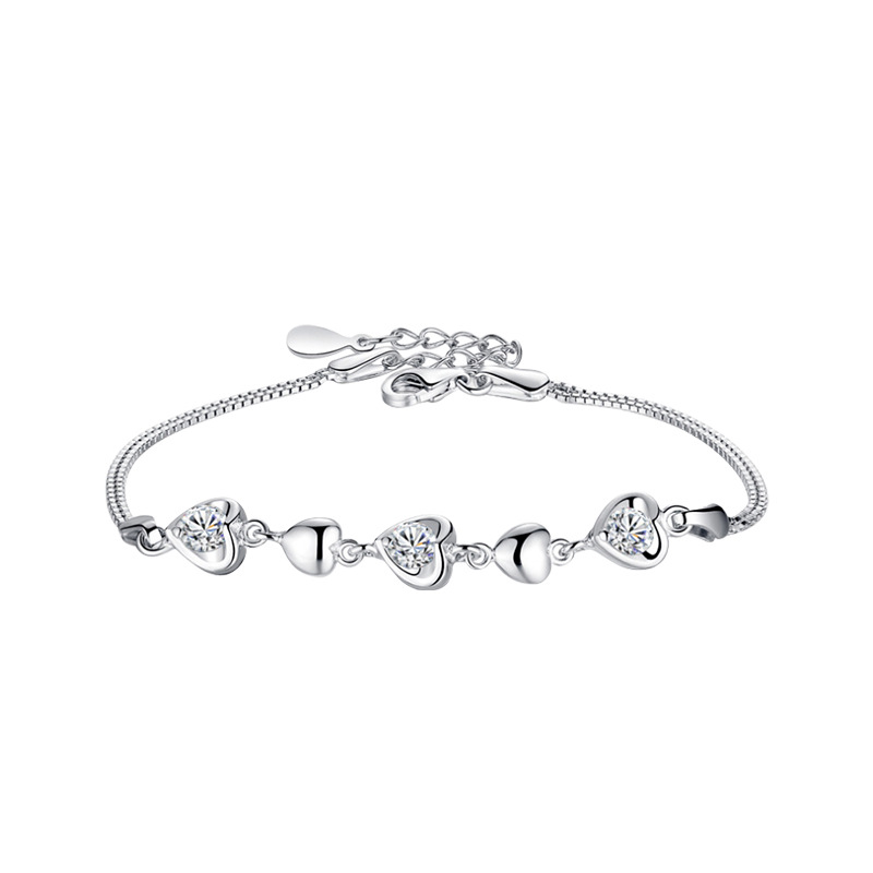 S925 plata esterlina pulsera en forma de corazón para las mujeres luz lujo nicho diseño alto sentido 2024 nuevo estilo frío estilo novias pulsera