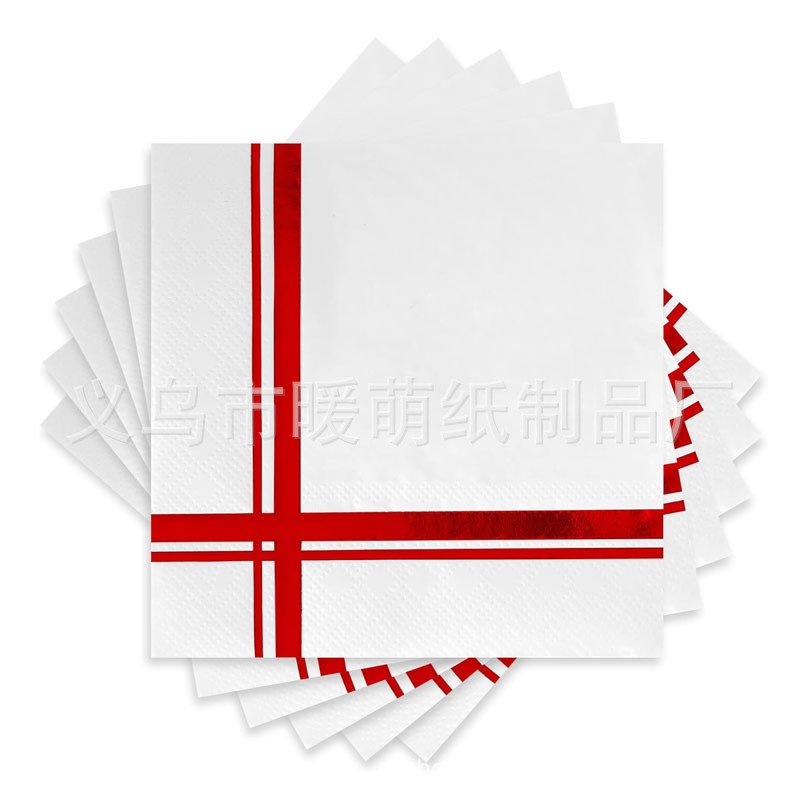 흰색 배경에 빨간색 청동 줄무늬 [20 장/가방]