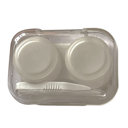 Solid color simple contact lens care companion box ins contact lens box storage box water box two-color one-piece double box