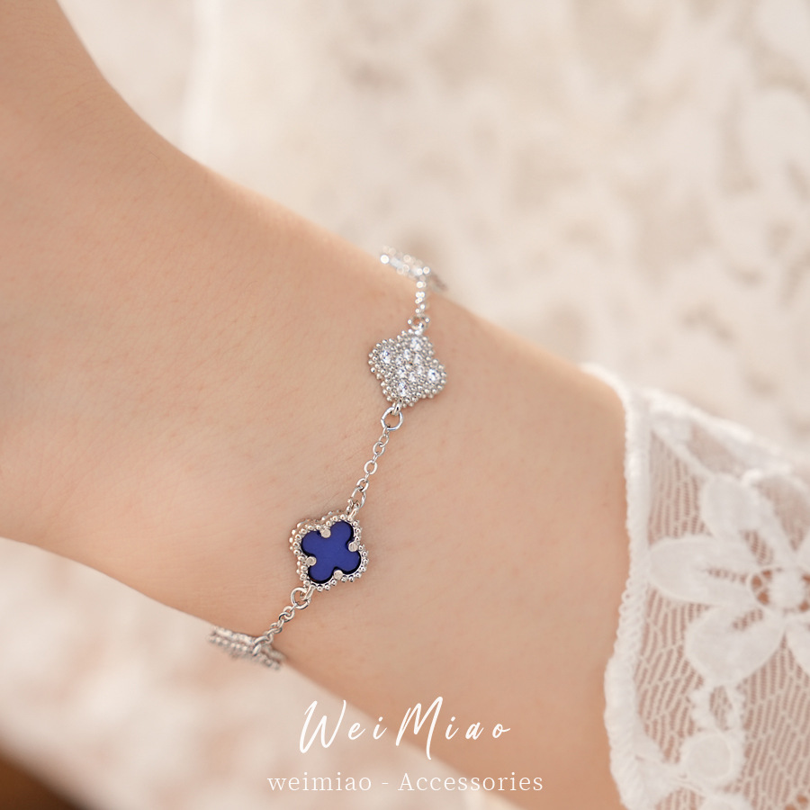 Medieval vintage zircon floreciente pulsera de hierba lujosa pulsera de nicho alta sensación de personalidad retro pulsera