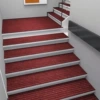 Burgundy elegant stripes - comes with its own glue - suitable for indoor and outdoor use (smooth floor)