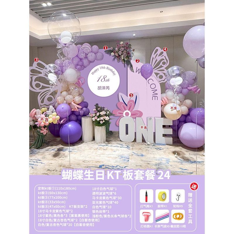 新款成人礼生日场景布置装饰蝴蝶KT板网红拍照打卡氛围18岁背景墙|undefined
