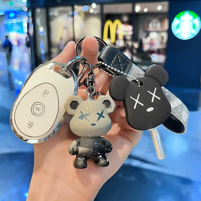 Car key bag Control Case Buckle - electric-car-j-smart-3-key-white-single-shell-gray-violent-bear-black-door-key-set
