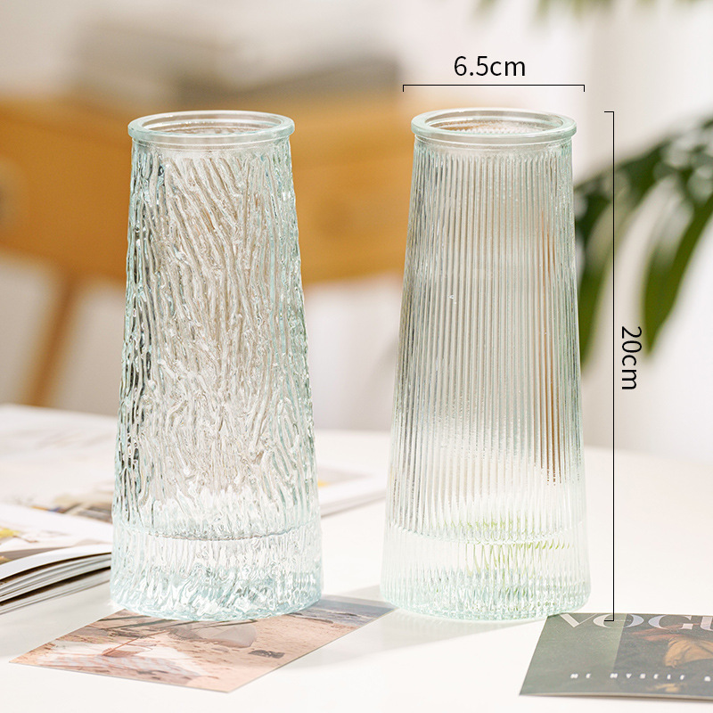 Vaso de vidrio transparente creativo simple europeo de alto nivel de flores hidropónicas decorativas de escritorio de la sala de estar