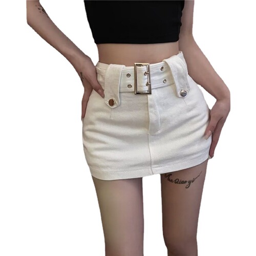 Retro denim skirt for women Hong Kong style hottie skirt pants high waist slim hip skirt summer new skirt