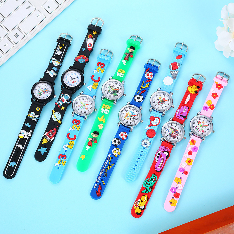 Children's New 3D Cartoon Silicone Strap High Sense Watch Primary School Girls Boys' Book Children's Watch Quartz
