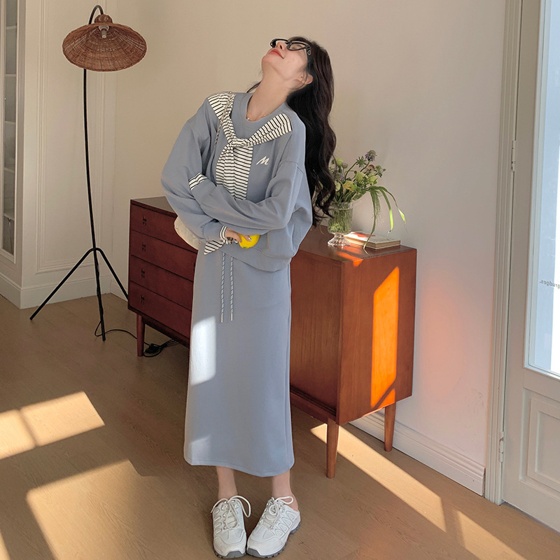 时尚休闲套装现货2025秋季新款女装卫衣半身裙两件套装B228A609|undefined