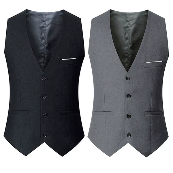 Wedding Groomsmen Brother Suits, Men's Spring and Autumn Black Vests, Men's Business Casual Suits, Vests