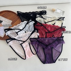 纯欲风网纱裙边蕾丝内裤少女亲肤又透气舒适包臀女三角裤软糯棉裆