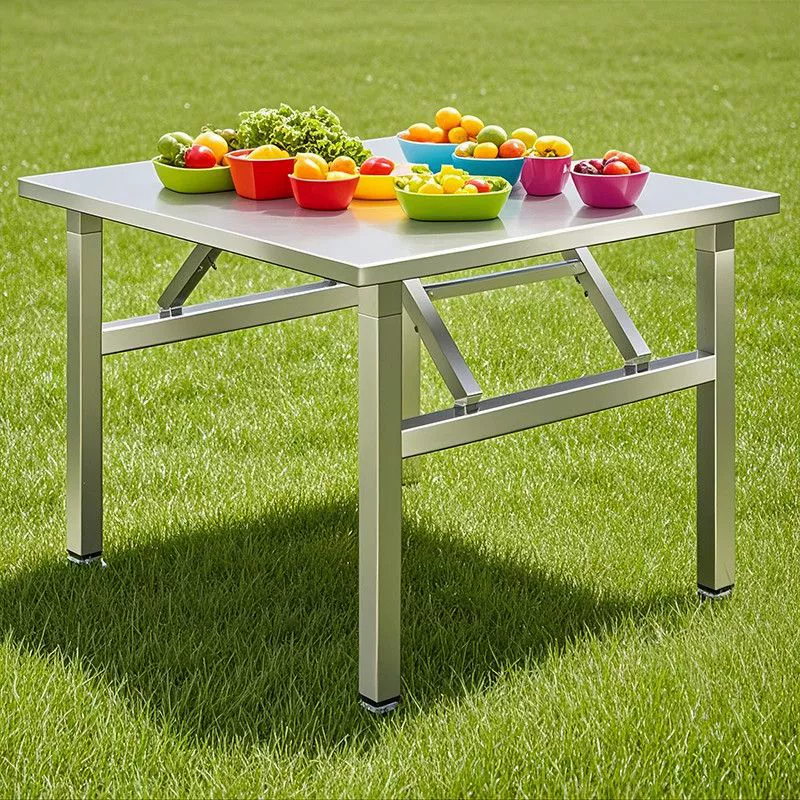 Складной стол из нержавеющей стали, обеденный стол, домашний общежитие, аренда комнаты, обеденный стол, письменный стол, портативный маленький квадратный стол